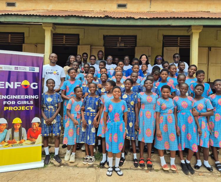 Team of Educators from British Council, NRC and KsTU in a group photograph with some of the students from the participating schools