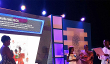 Picture shows: Ing.Araba Amo-Aido on stage receiving an award